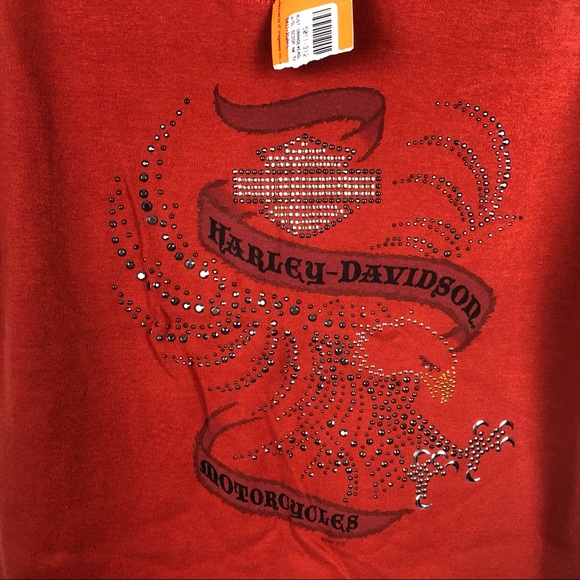 NWT Harley-Davidson Tank Top Orange Womens Large - Picture 4 of 8